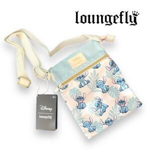 Loungefly Disney Lilo & Stitch Palm Leaves Passport Crossbody Bag Purse Handbag